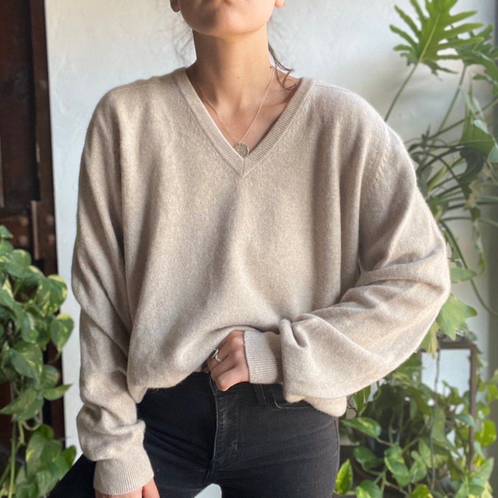 🏷 Sold | Beige 100% Cashmere Sweater